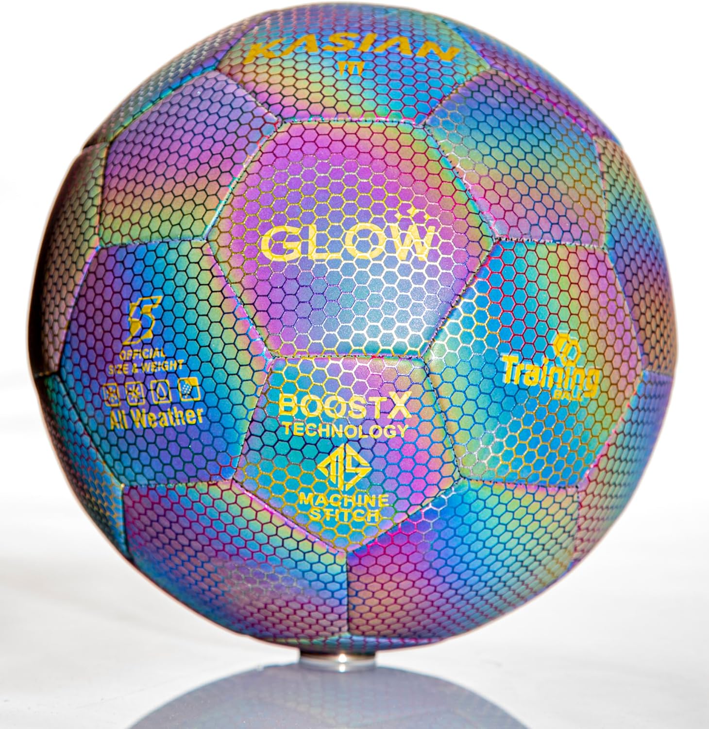 KASIAN Balón de Fútbol Reflectante Glow Luminoso